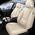 Fit for Chevrolet Silverado 1500 2000-2026 Custom Seat Covers, PU Leather Car Seat Covers, Full Coverage Protection, Thick Cushioning Seat Protectors(Standard Front Row/Beige)