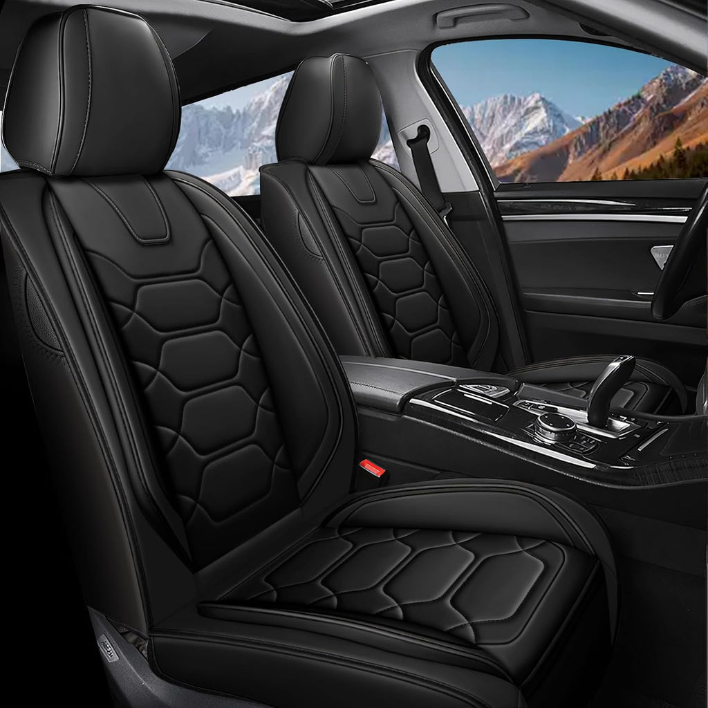 Car Seat Covers Full Set for Honda Civic 2000-2025,Durable Waterproof Luxury Universal,Easy to Install Napa Leather Cover Set for Cars,Full Seats,Black
