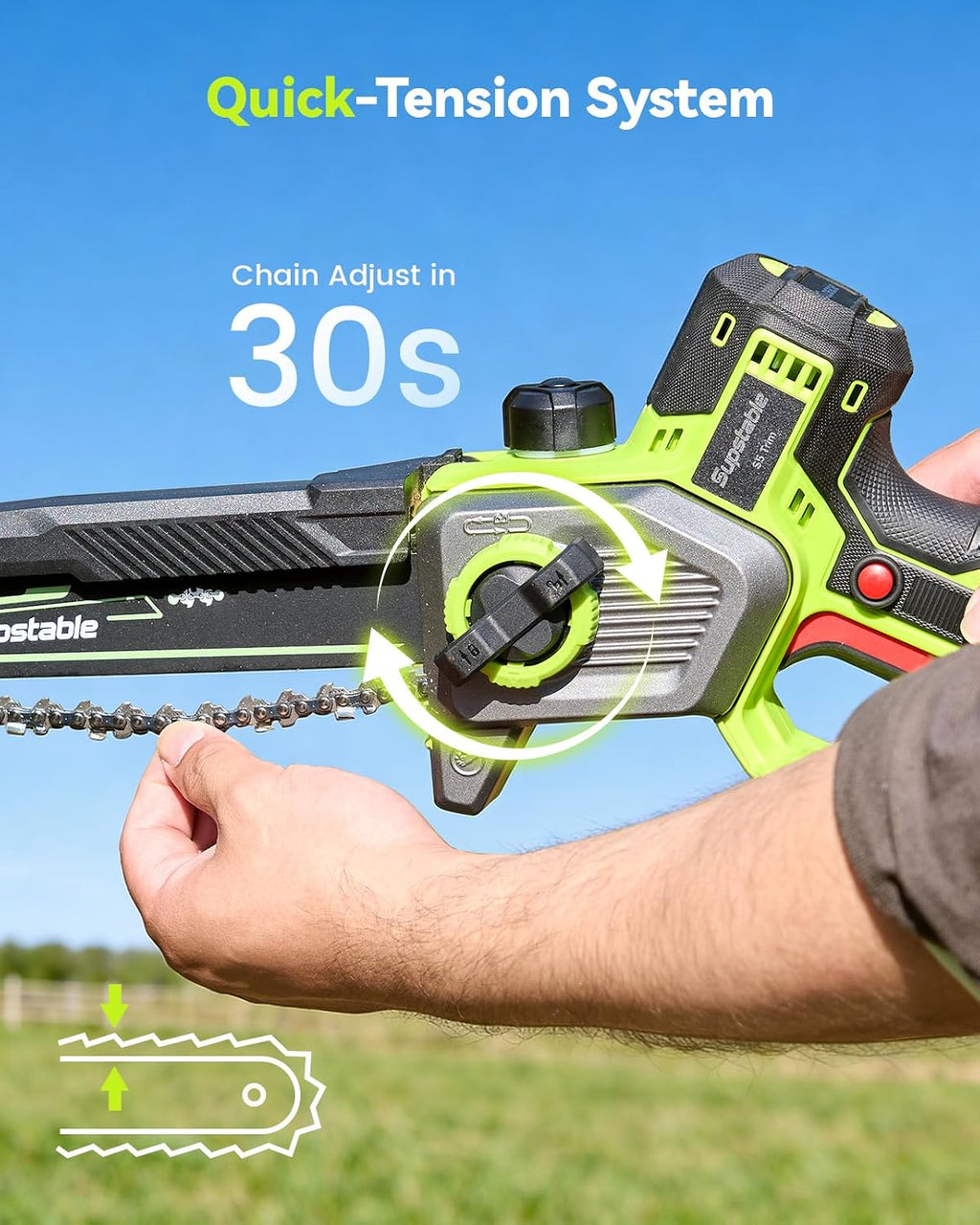 10 Inch Electric Pole Saws for Tree Trimming, 1000W Brushless Pole Saw and Mini Chainsaw 2 in 1, 2*4000mAh Battery, Lightweight Tree Saw with Extension Pole, 16Ft Max Reach Tree Trimmer Branch Cutter