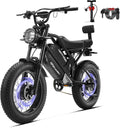 HAPPYRUN G70 Pro Dual Motor Electric Bike for Adults 5000 Peak Motor Removable Dual Battery All-Terrain 20' Fat Tire Ebike 36MPH 85+ Miles 38Ah Battery Hydraulic Disc Brake