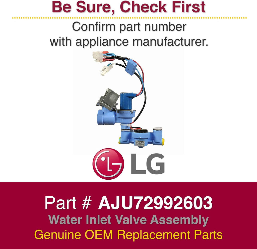 LG AJU72992603 Refrigerator Water Inlet Valve Assembly – Genuine OEM Replacement Part for Ice Maker and Water Dispenser