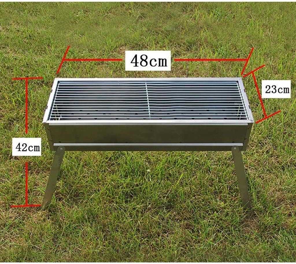 IRYZE Portable Charcoal Grill Home Barbecue Charcoal Barbecue Grill Shelf Outdoor Grill 3-8 People BBQ Utensils BBQ Grill for Outdoor (Size : 48cm)