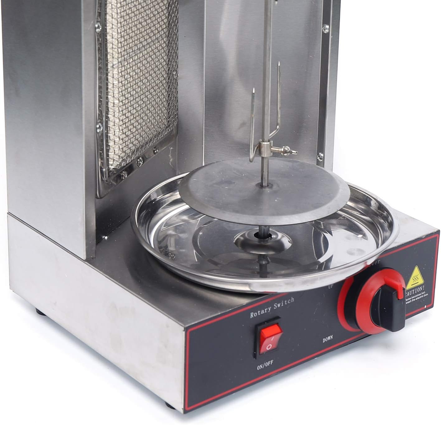 Commercial Shawarma Machine Gas Doner Kebab Grill, LPG Gyro Machine Gas Shawarma Rotisserie, 360° Rotating Single Burner Countertop Vertical Shawarma Broiler for Chicken Roast, Turkey Roast