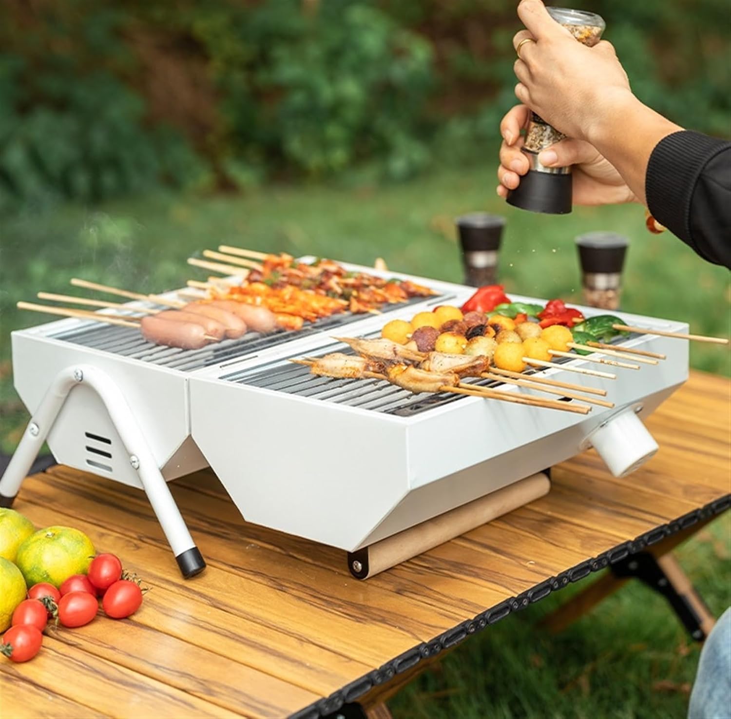 Portable Charcoal Grill Camping Grill Portable Charcoal Grills Backpacking BBQ Grill for Outdoor Cooking Bonfire Patio BBQ Grill for Outdoor