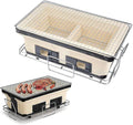 Charcoal Chrome Cooking Grill Internal Grates,Ceramic Clay Charcoal Grill,Using Clay Adjustable Ventilation,High Temperature Resistance,for Outdoor Barbecues