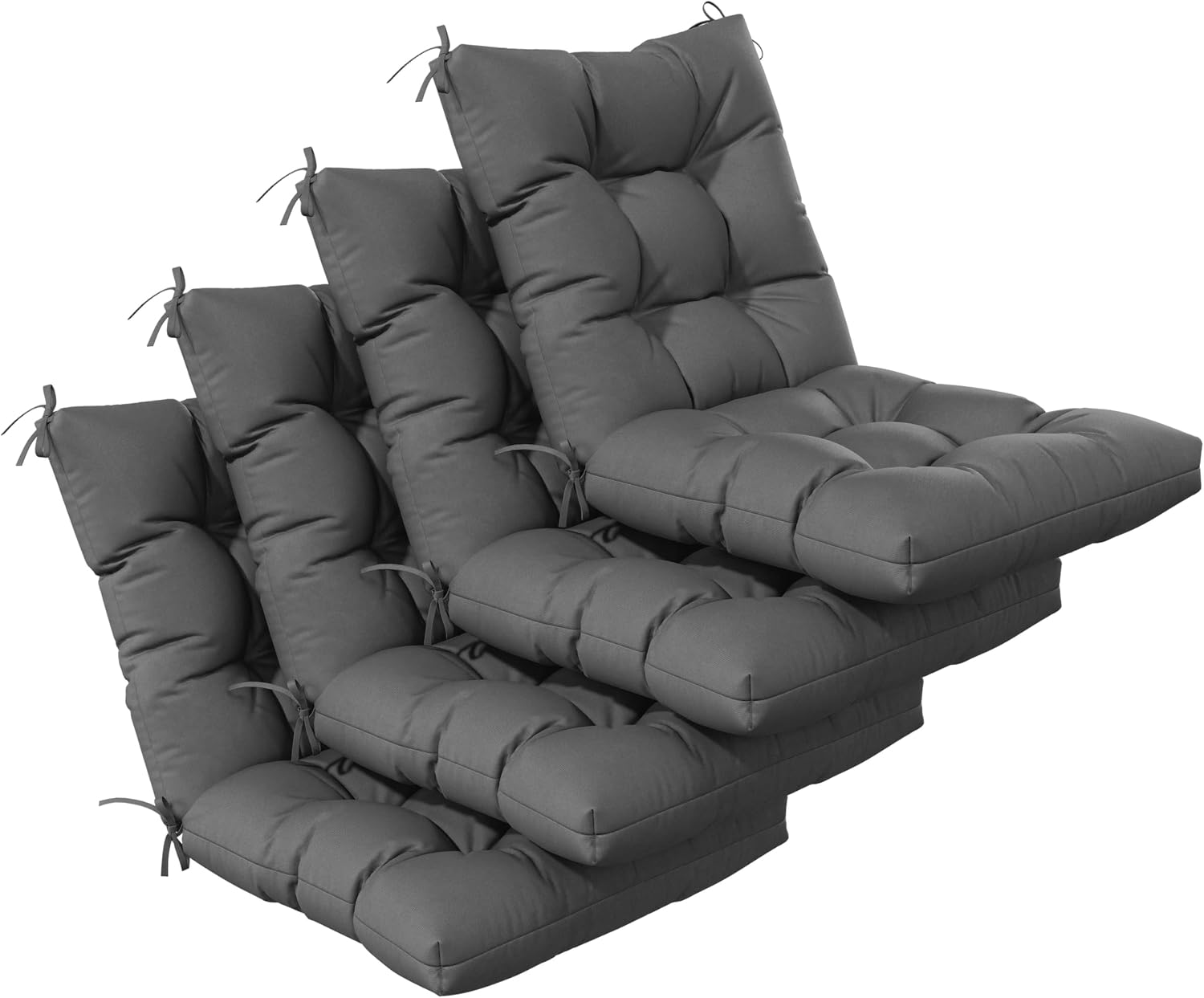 Patio Seat&Back Chair Cushions for Outdoor Furniture，Comfortable Cushions for Rocking/Dining/Lawn Chair-Set of 4