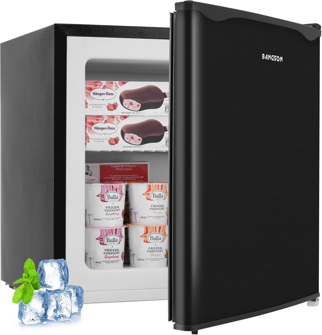 BANGSON Upright Freezer,1.1Cu.ft Energy-Saving Mini Freezer with Removable Shelf, Single Door Small Freezer for Home/Dorms/Apartment/Office (Black)