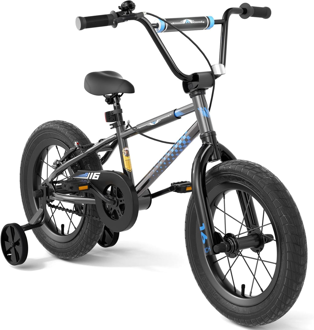 Glaf 12 14 16 Inch Kids Bike with Training Wheels for Boys and Girls Ages 3+ Years Old Bike Bicycle with Water Bottle Holder,Bell, Lightweight