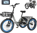 MOONCOOL Electric Trike for Adults, 500W/750W 48V Electric Tricycle for Adults, 20'x3.0' Fat Tire 3 Wheel Electric Bike, Folding Aluminum Adult Tricycle with Removable Battery
