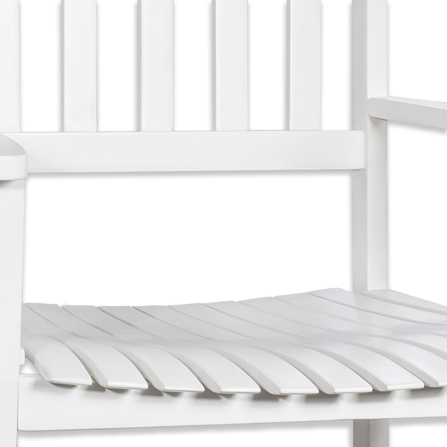 JONATHAN Y RCK300C Seagrove Farmhouse Classic Slat-Back 350-LBS Support Acacia Wood Outdoor Rocking Chair Traditional, Coastal, Cottage, Vintage, Shabby Chic, White