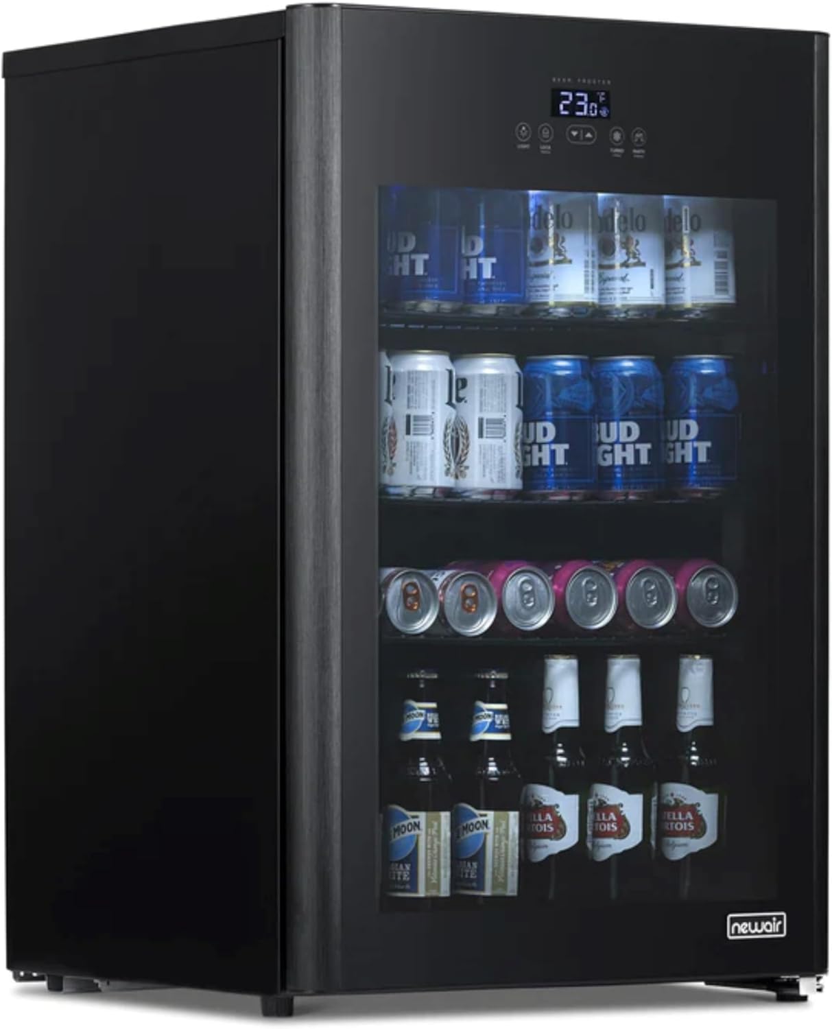 NewAir 125-Can Beer Froster | Ultra-Cold Mini Fridge for Bedroom, Gaming or Office | 23°F Beverage Cooler with Turbo & Party Mode | Black