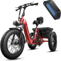 Electric Trike for Adult with 48V 17.4AH Cells Battery, 60 Miles Range, 960W Peak Motor, Pickup Class 500 LB Load Electric Tricycle with 20' Fat Tire and Large Basket for City and Mountain Road, Husky