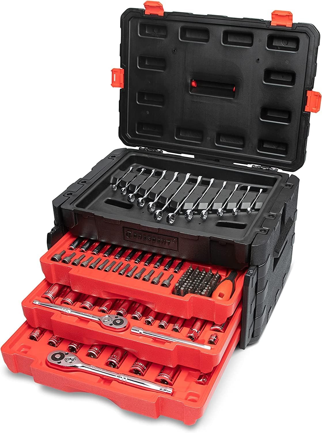 Crescent 229 Piece 1/4', 3/8' & 1/2' Drive Mechanics Hand Tool Set with 3 Drawer Storage Case - CTK229C