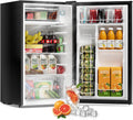 3.2 Cu Ft Mini Fridge with Freezer - Energy Efficient, Large Capacity Single Door Upright Freezer for Bedroom, Office & Dorm | Small Fridge, Reversible Door, ETL Certified(Silver)