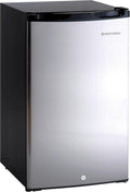 West Bend Mini Fridge Compact Refrigerator for Home Office or Dorm, Auto Defrost with Reversible Door, Energy Star Rated, 4.4-Cu.Ft., Stainless Steel