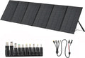 600W Portable Solar Panel, 48V Foldable Solar Panel 25% High Efficiency IP68 Waterproof with 10ft 4-in-1 Cable and 10×DC Adapter, Adjustable Kickstand for Power Station Camping RV