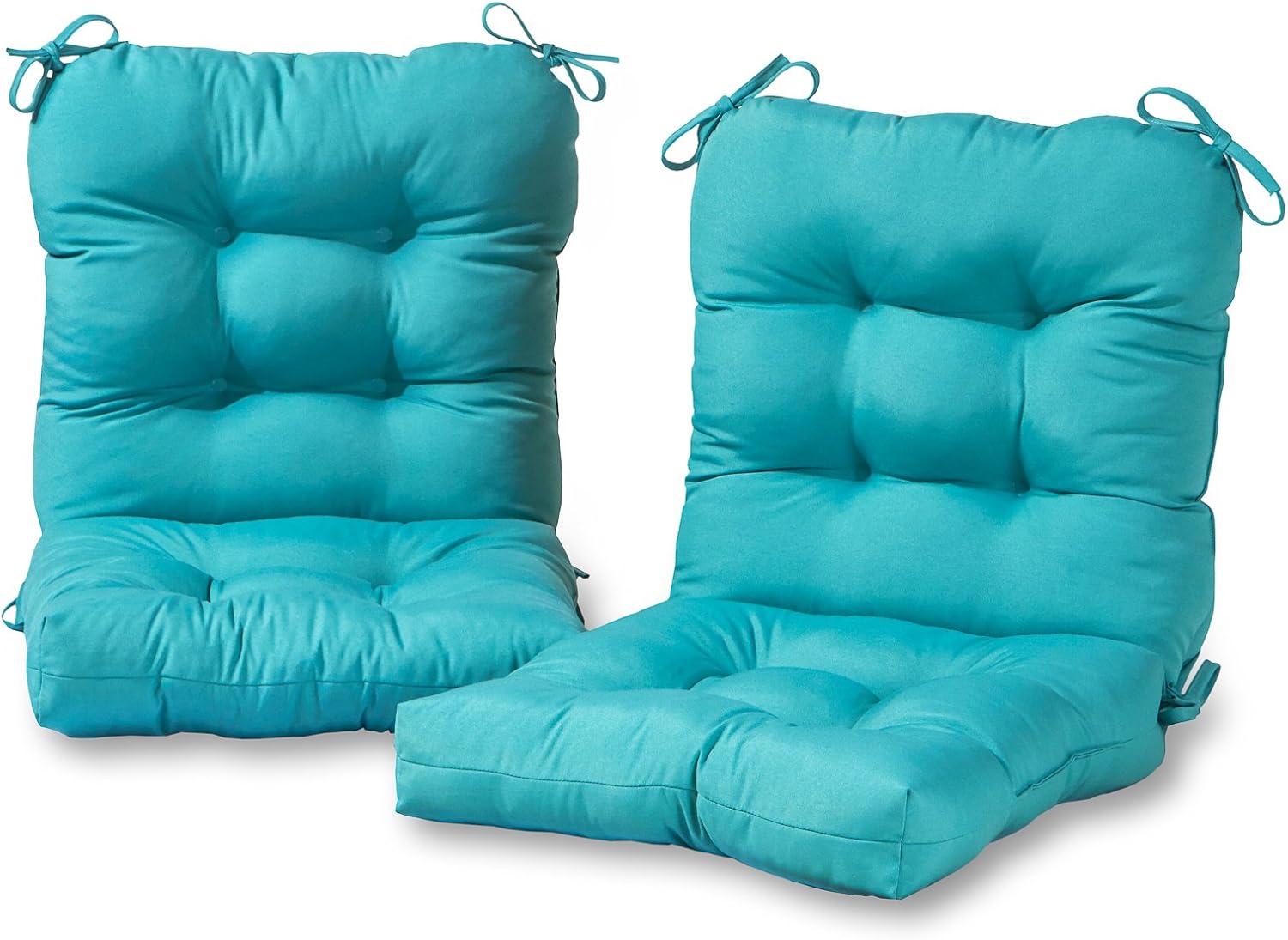 Greendale Home Fashions Outdoor 42x21-inch Seat/Back Chair Cushion (Set of 2), Arctic