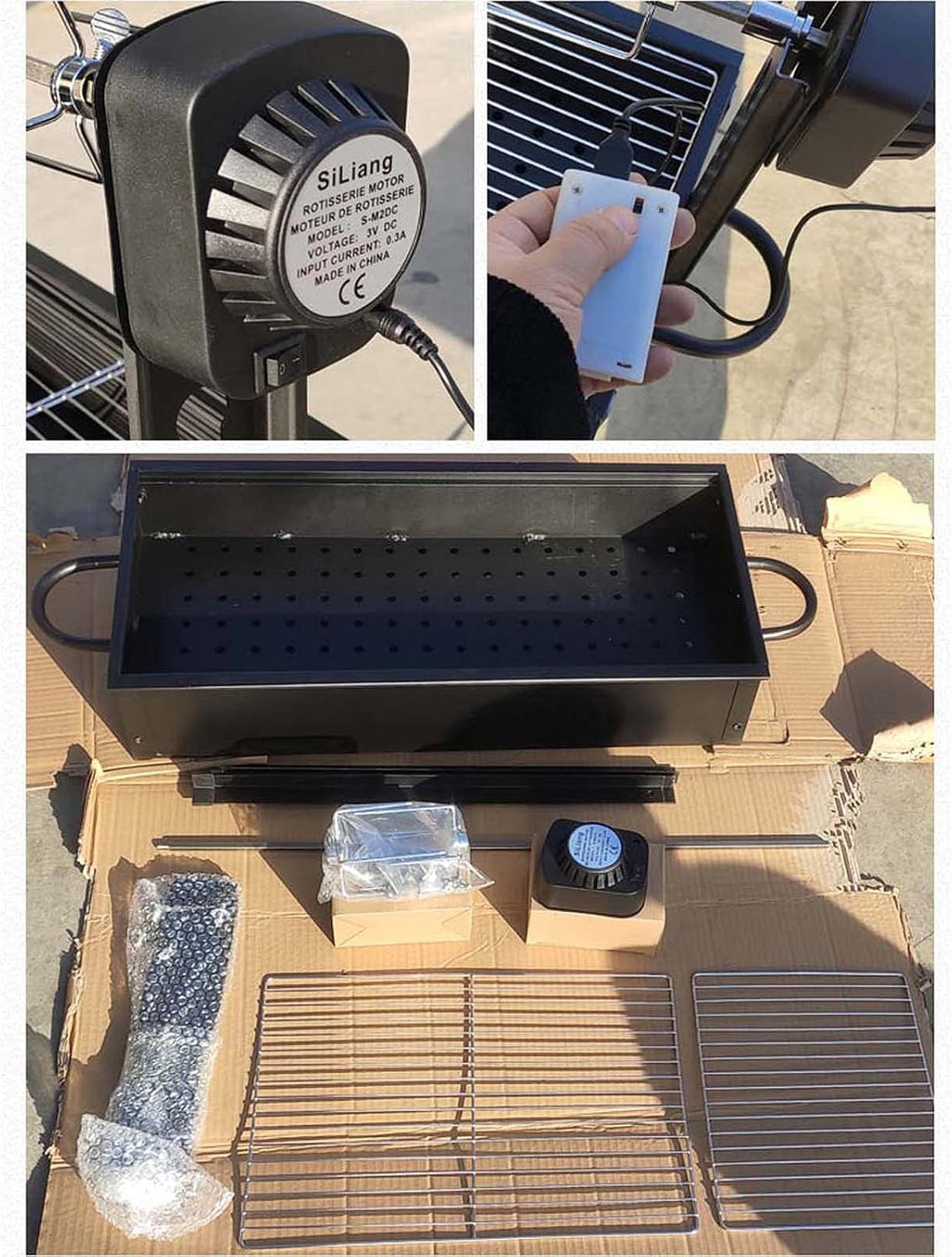 Automatic Household Barbecue Grill with Rotating Motor Roast Lamb Leg Stove, Outdoor Rotating Barbecue Grill Stainless Steel Barbecue Grill