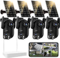 ESCANU Wireless Home Security Cameras System,Solar Power PTZ Outdoor Cameras,Motion Detection,Night Vision,Water-Proof,2-Way Audio,No Subscription Fee,Cloud/SD Card Storage