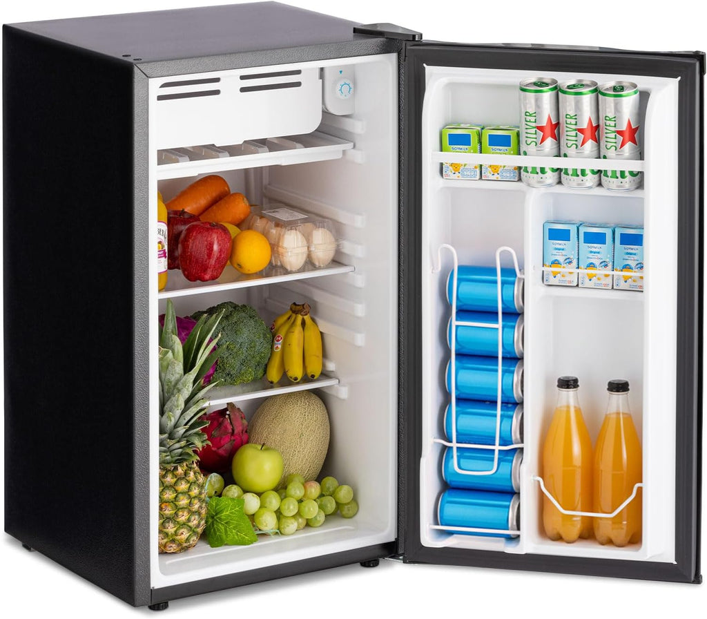 Erivess 3.2 Cu.Ft Mini Fridge with Freezer, Single Door Small Refrigerator with 7 Adjustable Thermostat, Energy Saving, Low Noise, Dorm Fridge for Office, Bedroom, Apartment