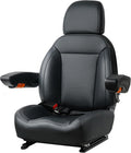 Universal Tractor Seat, Forklift Seat with Seatbelt and Adjustable Backrest Headrest Armrests for Boat Excavator Harvester Loader Backhoe Dozer Telehandler(Black)
