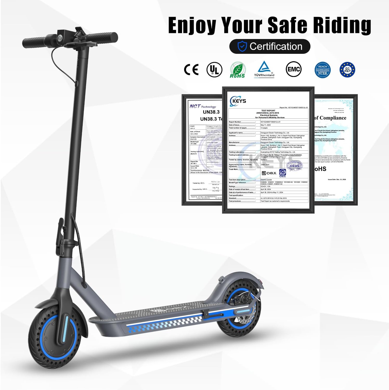 Electric Scooter Adult 350W/500W Motor, Top Speed 19/22 mph, Max 18/22 Miles Ranges, Foldable E Scooters for Adults with Cruise Control APP Control Double Braking for Commuting