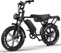 Hipatoo V8/V8 MAX Electric Bike for Adults, Long Seat Dirt Bike with 20' Fat Tire, E-Bike 2 Seater Max 31MPH, 15/30AH Battery, Moped Style Ebike for Snow, Mountains, Road, Dual Disc/Hydraulic Brakes