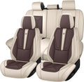 Car Seat Cover for Hyundai Santa Cruz 2022-2025,Leather Seat Cover for Car,Breathable Vehicle Cushions Cover Waterproof Protectors Seat Protector, (Full Set,Beige&Brown)