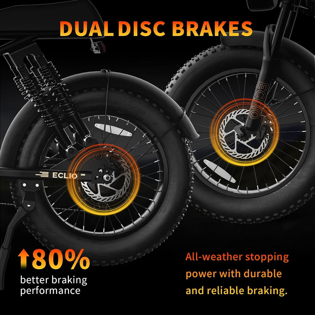 DDC SPORT Electric Bike for Adults, Peak 1000W Motor 28MPH, 48V 13Ah Battery 50Miles Ebike, 20'' Fat Tire Electric Dirt Bike for All Terrain, Off Road Mounatin Moped E-Bike, Full Suspension, 7-Speed
