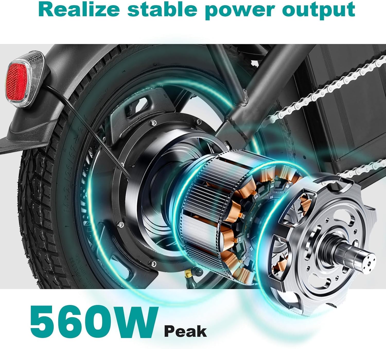 Electric Bike for Adults Teens, Commuter City Folding ebike with 560W Motor and 48V Battery, 24MPH 3-Level Pedals Assist, Dual Disc Brakes,14' Compact Foldable Electric Bicycle with UL2849 Certified