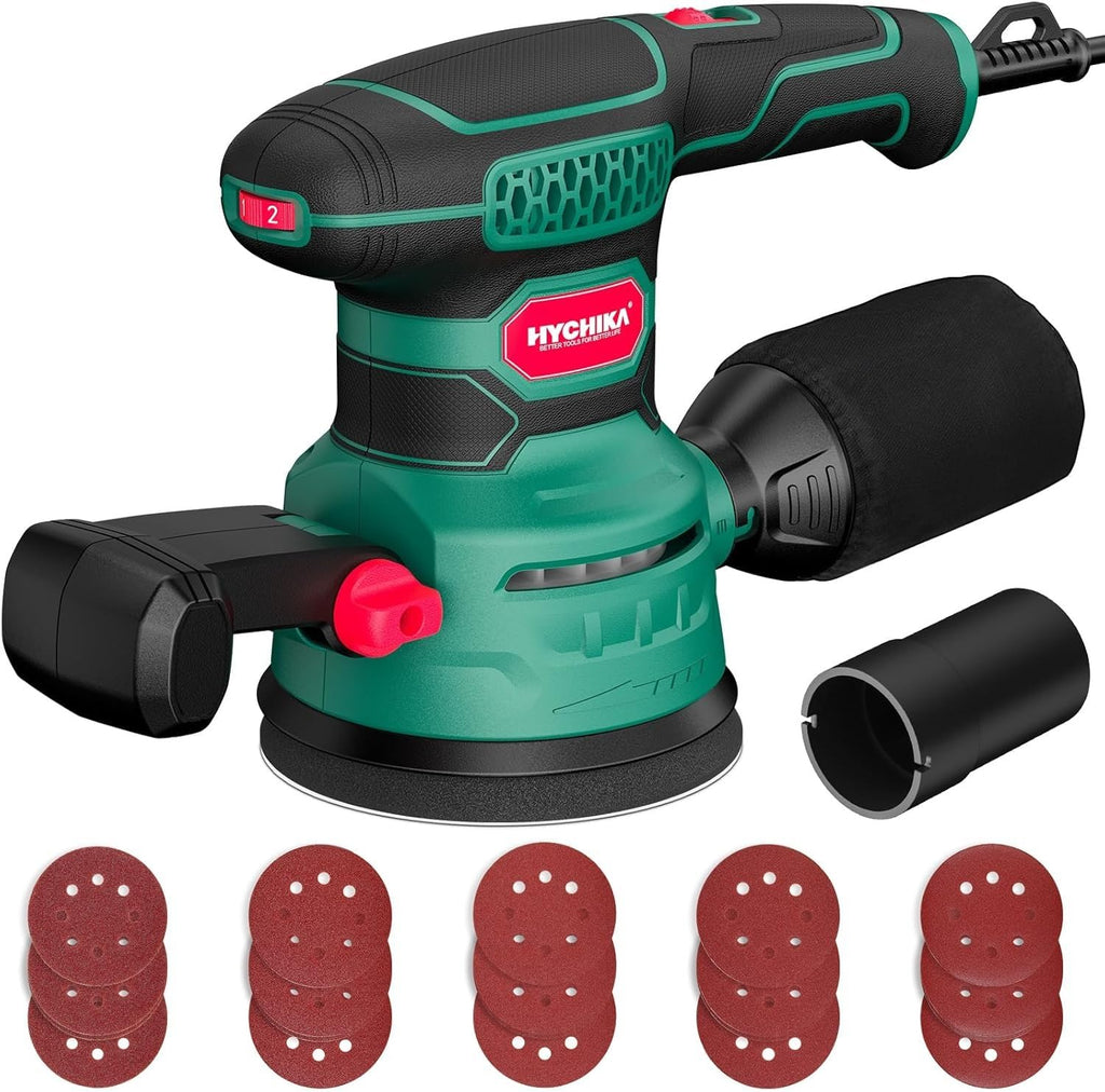 HYCHIKA Power Tool Combo Kit, Orbital Sander 3.8Amp 450W,6.2A Mini Circular Saw, 2-Tool Power Tool Set Combo Kit