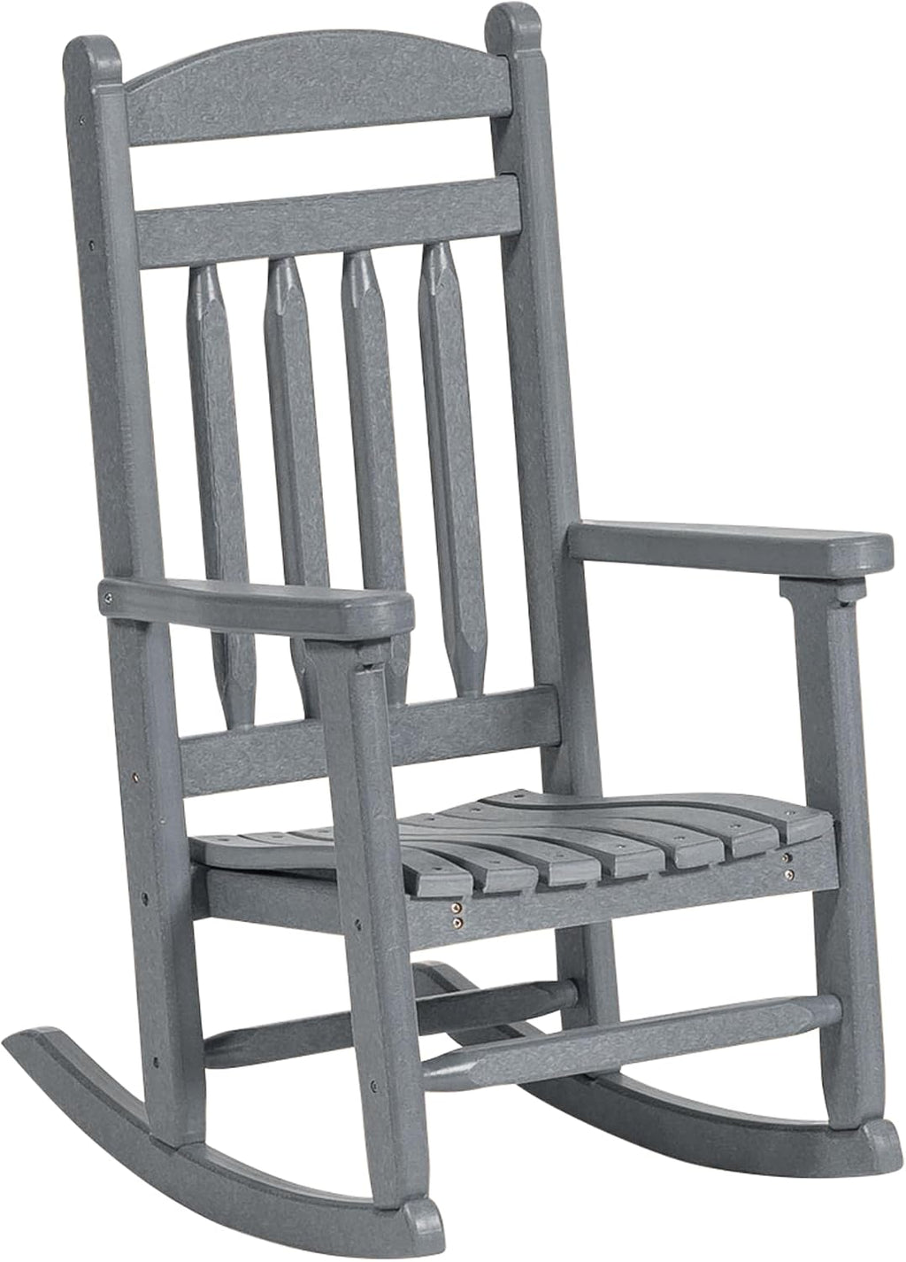 DutchCrafters Kids Porch Rocking Chair, Toddler Rocker for Ages 2-6, Kids Plastic Patio Set Rocking Chair Indoor or Outdoor Playhouse Accessories - Amish Made in USA (Dark Gray)