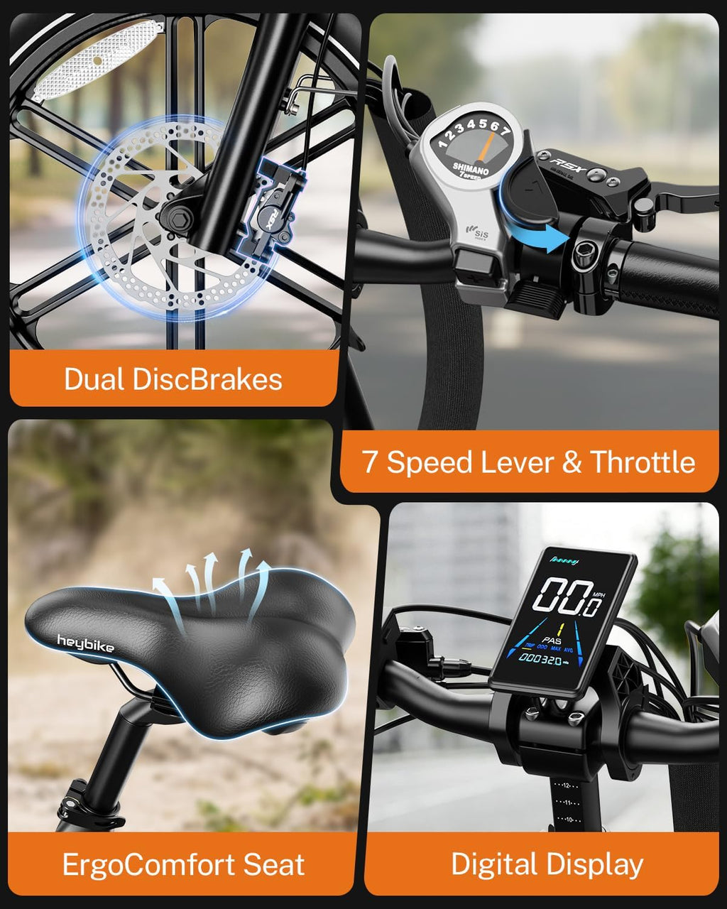 Heybike Ranger Foldable Electric Bike for Adults, 1200W/1800W Peak Motor, 28/32MPH E Bike, 55/90 Miles Range, 20'x4.0' Fat Tire Ebike with Removable Battery, Hydraulic Brakes for Snow, Beach,Commuting