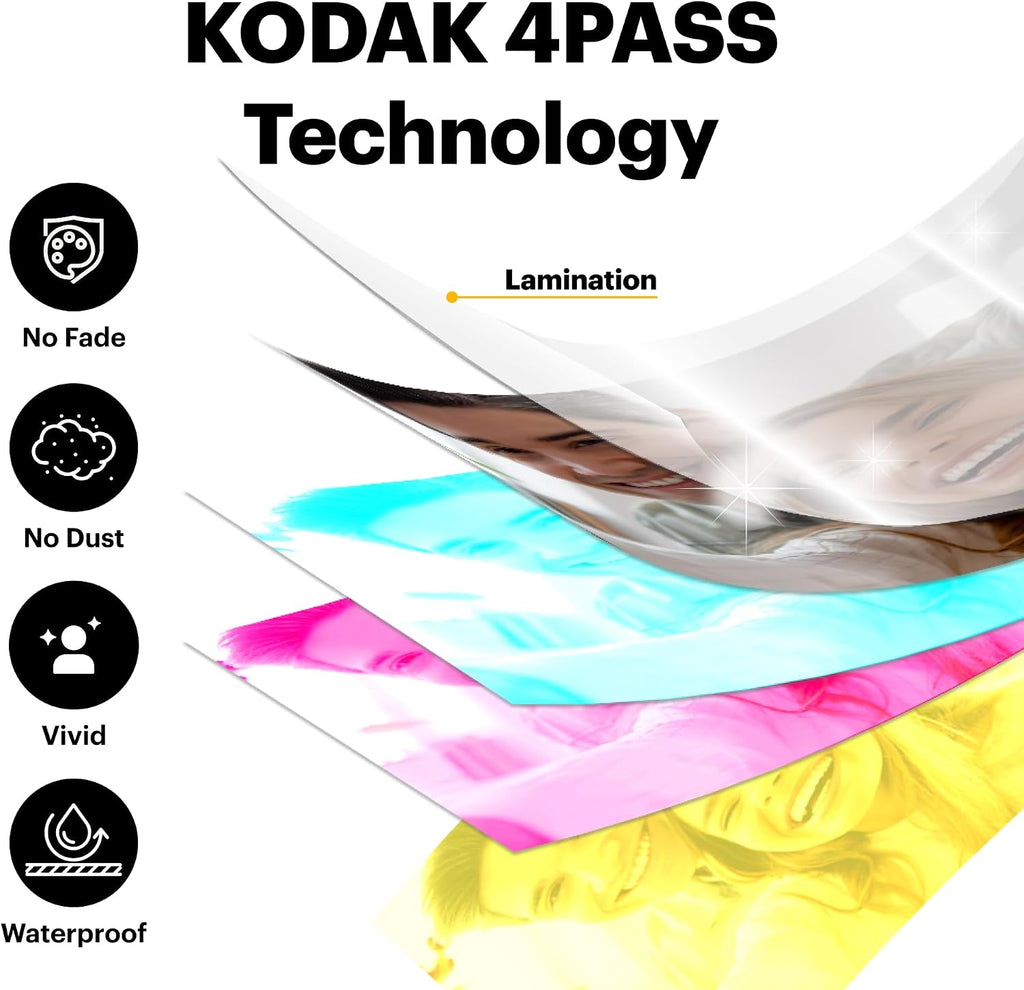 KODAK Mini Shot 2 Retro 2x3' Instant Digital Camera & Photo Printer, 8 Sheets, 2-in-1 Portable Print Camera, Bluetooth Smartphone Printer for iOS & Android, 4PASS Dye Sublimation, Yellow
