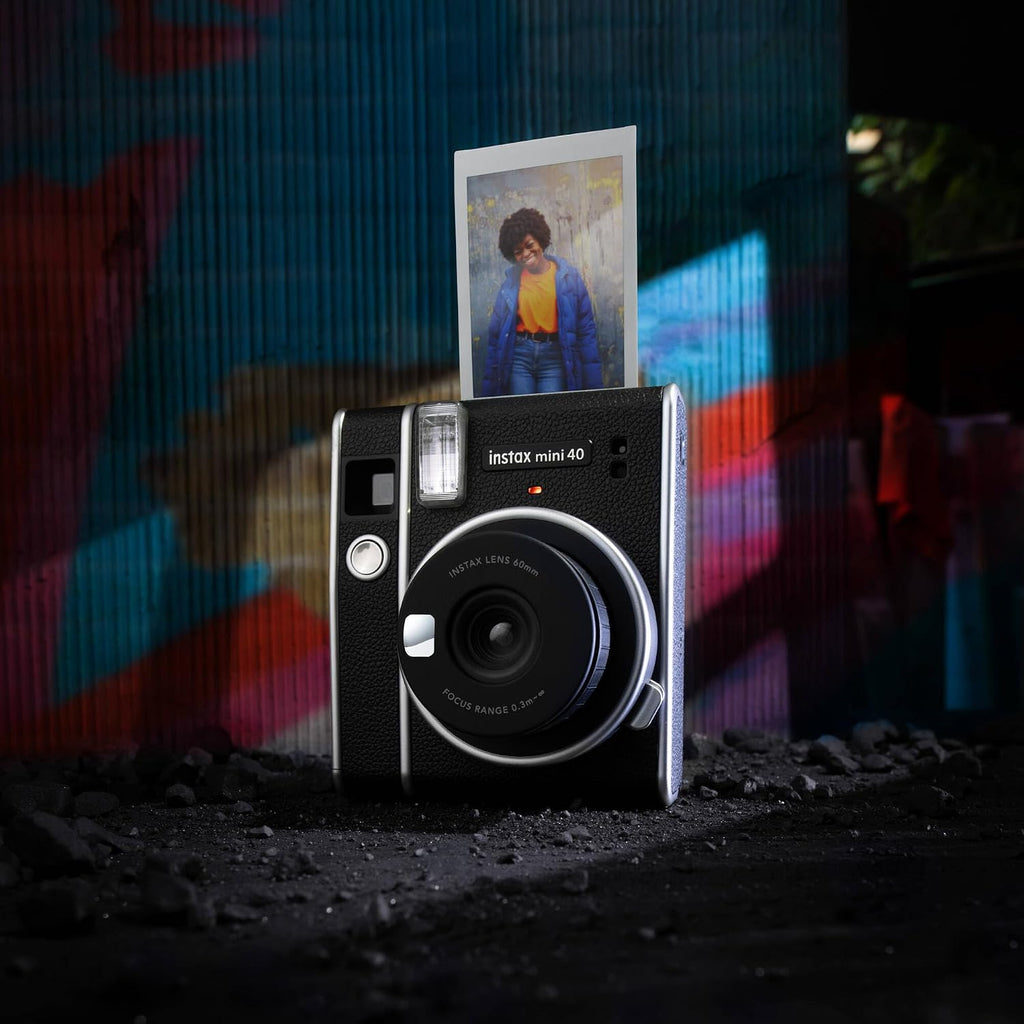 Fujifilm Instax Mini 40 Instant Camera Vintage Black Look, Camera for Kids, Wedding, Birthday Or Any Occasion