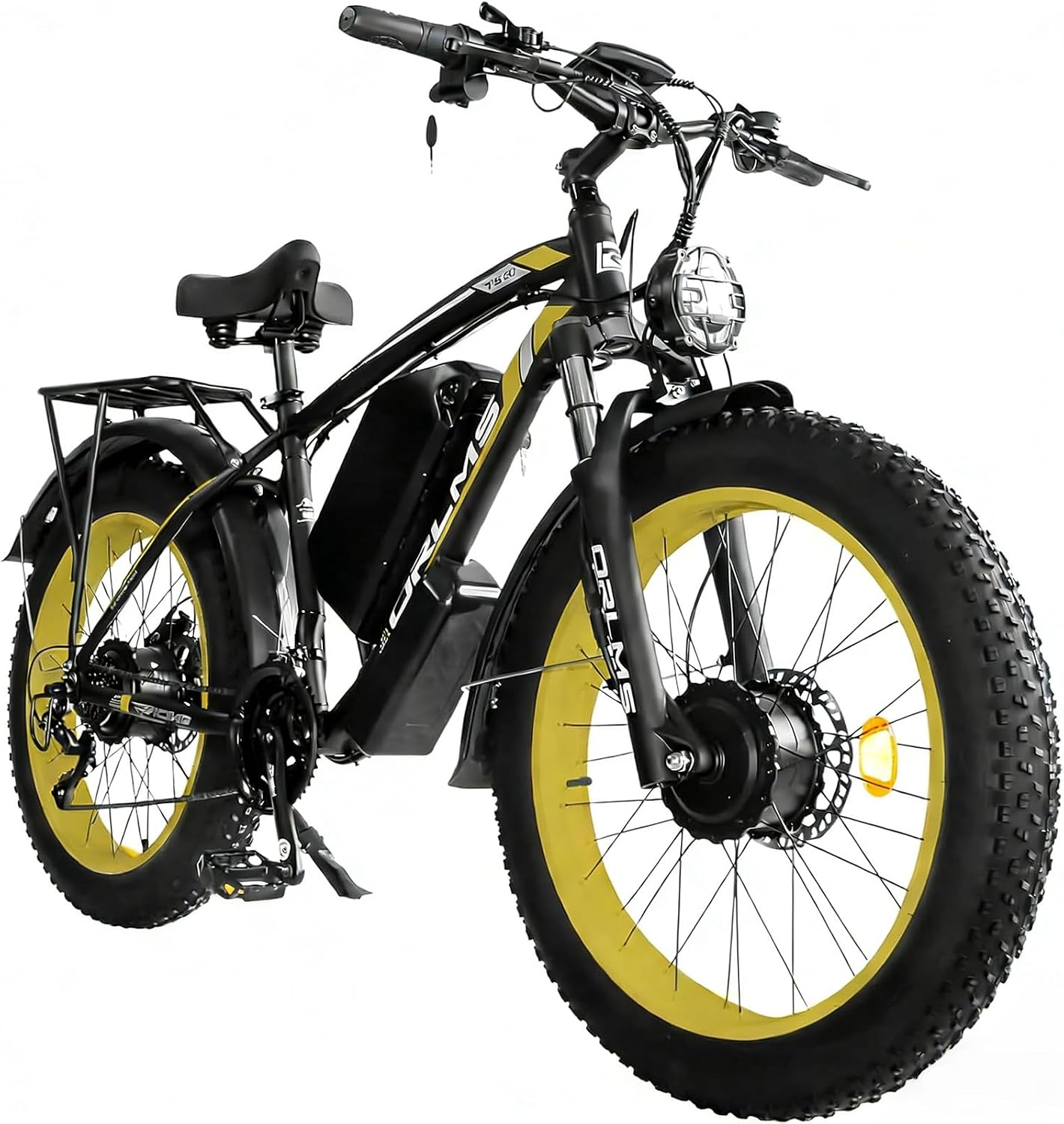 Electric Bike for Adults, 5000W Peak Dual Motor 60V/52V 25Ah/23Ah 20MPH AWD Ebike 21 Speed 26' Fat Tire MTB Hydraulic Disc Brake