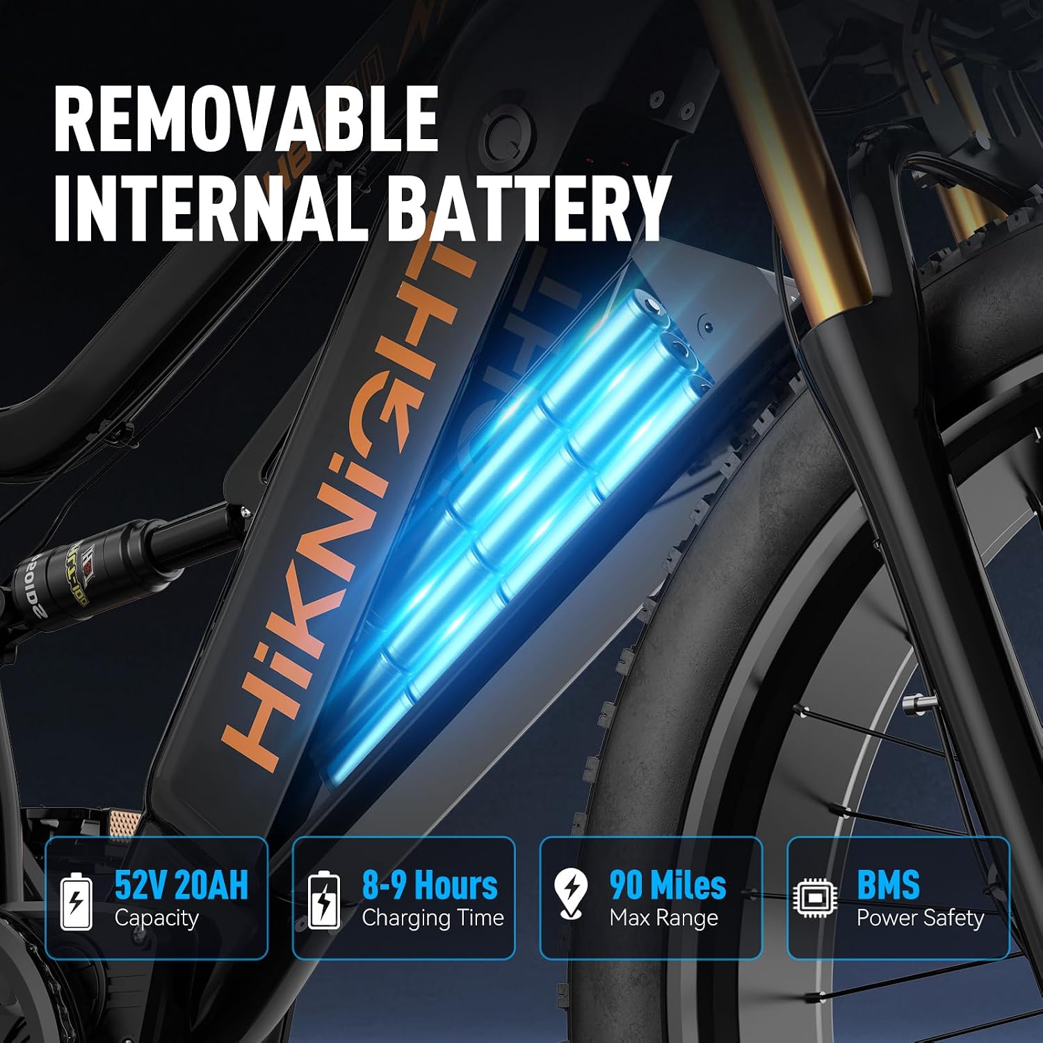 Dual Motor Electric Bike Peak 3000W, 52V 20AH Battery E Bike for Adults 26 Inch Fat Tire Mountain Electric Bicycle 38 MPH, Full Suspension Dual Hydraulic Disc Brake