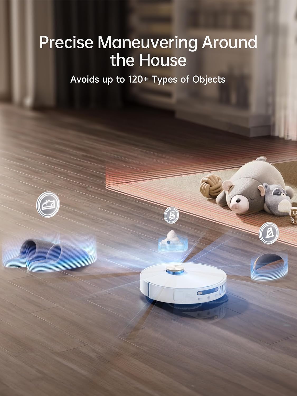 DREAME X40 Ultra Robotic Vacuum with Removable & Liftable Mop, 12,000Pa Suction, 158°F Mop & Washboard Self Cleaning, Auto-Empty, Auto Refill, liftable Brushes White (Renewed)