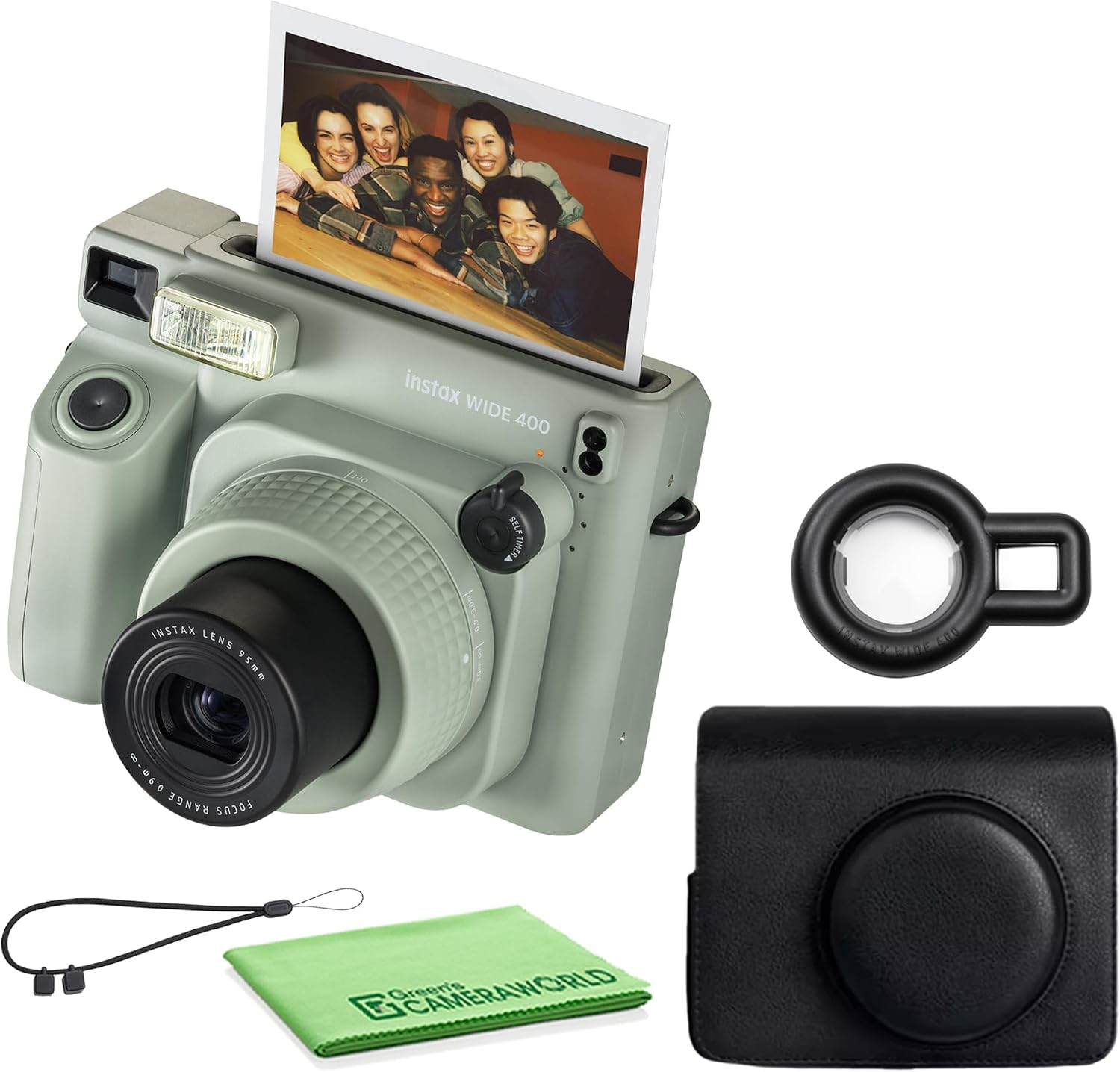 Fujifilm Instax Wide 400 Instant Film Camera Bundle with Compatible Carrying Case + Microfiber Cleaning Cloth