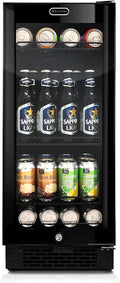 Whynter BBR-801BG Built Beverage Refrigerator and Cooler Mini Fridge with Glass Door with Lock, 3.0 Cubic Feet, Black, 100
