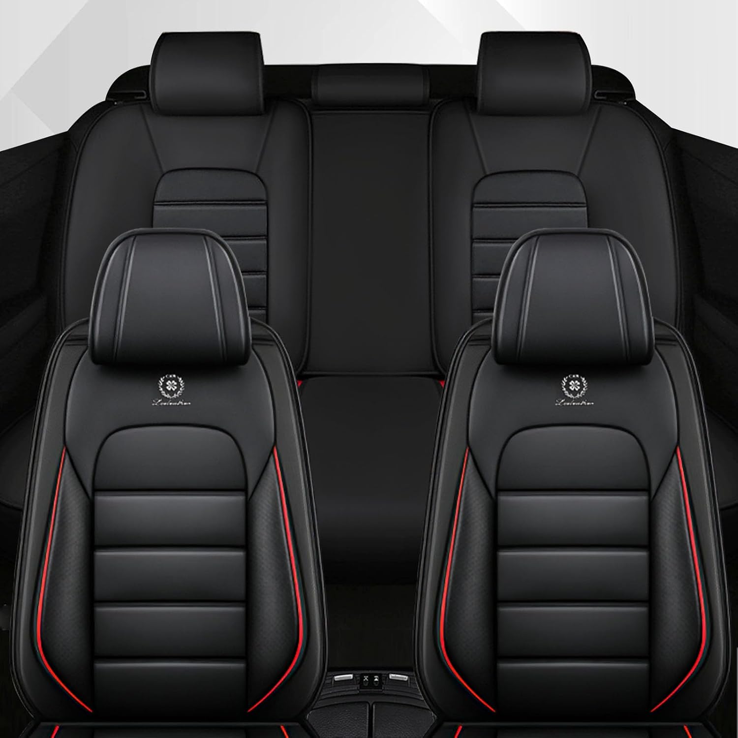 Car Seat Cover Fit for GMC Acadia 2007-2025,Compatible Airbag Non-Slip Waterproof Seat Covers,Car Seat Protector Premium Interior (Standard 5 Seats,Black Red)