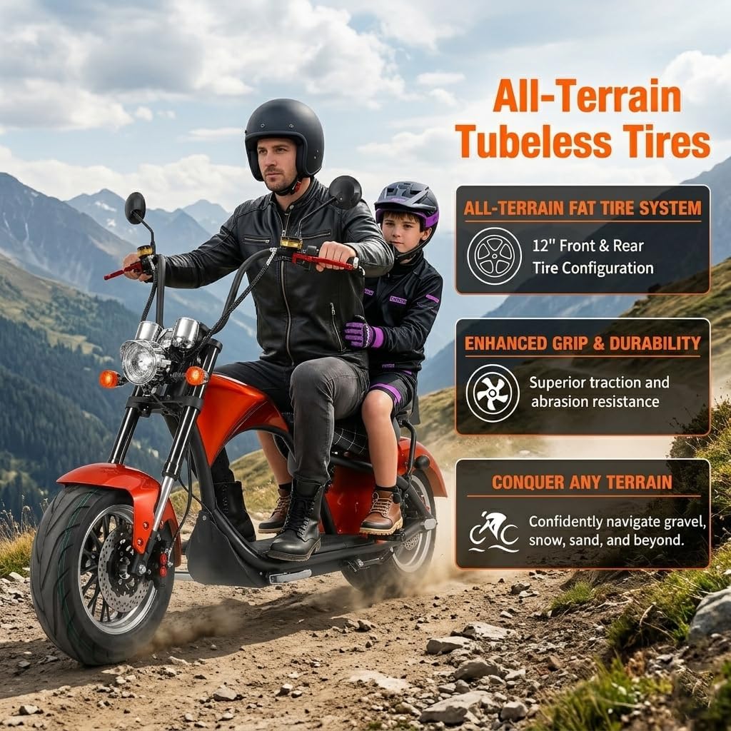 eAhora M1 2 Seater 2000W Electric Motorcycle for Adults,37MPH 60V 30Ah Battery 40 Miles Long Range Full Suspension Dual Hydraulic Brakes, Street Legal Electric Motorcycle