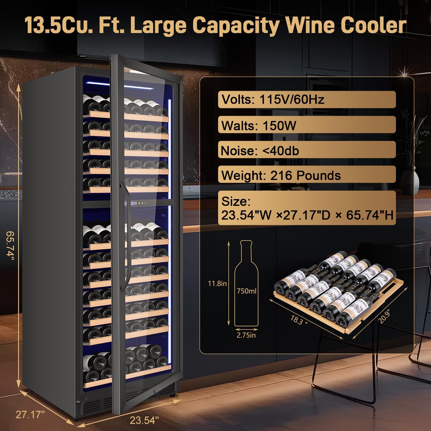 Velivi 24' Inch Dual-Zone Wine Fridge, Freestanding/Built-in Wine Cooler Refeigerator, Large Capacity Tall Wine Cellar For Wine Collection, Wine Chiller with Safety Lock, Low Noise and Fast Cooling
