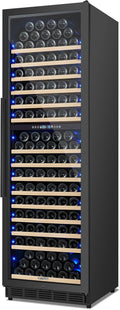 200 Bottle Dual Zone Wine Fridge – 24 Inch Large Capacity Wine Cooler Refrigerator Freestanding/Built-In with Upgraded Compressor, Low-Noise Wine Cellar & Intelligent Temperature Control - Black