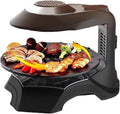 Electric Smokeless Indoor Grill Machine, Electric Griddle, 1~80 Minutes/80-280°C Adjustable/360° Automatic Rotation and Non-Stick, Temperature Control, Timing Function, for Restaurants, Stalls