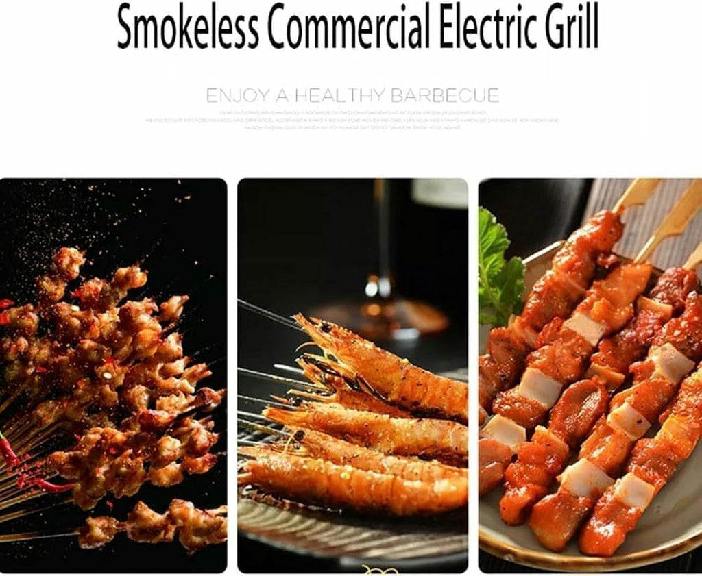 Commercial Smokeless Kebab Grill Machine - Electric BBQ Skewer Oven with Adjustable Temperature,Garden Picnic