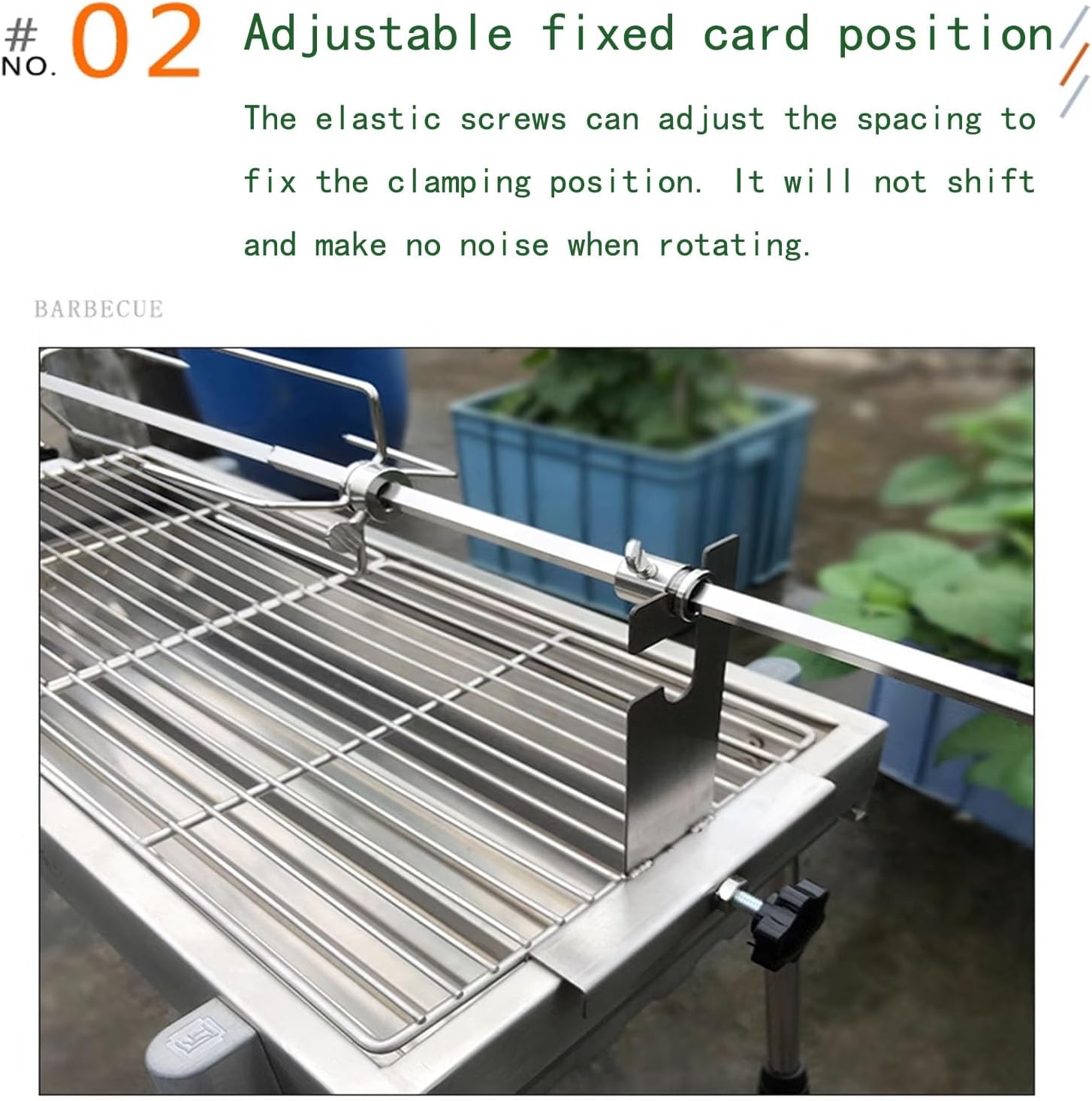 Universal BBQ Grill Rotisserie Kit, Stainless Steel Rotisserie Grill Kit with 4 Prong Meat Forks/Electric Motor, 360° Automatic Rotation, Heights Adjustable, Bear 22~33lb Food, for Outdoor