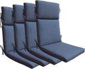 Indoor Outdoor High Back Rocking Chair Cushions Replacement Patio Seat Cushion Fade Resistance, Set of 4 Denim Blue