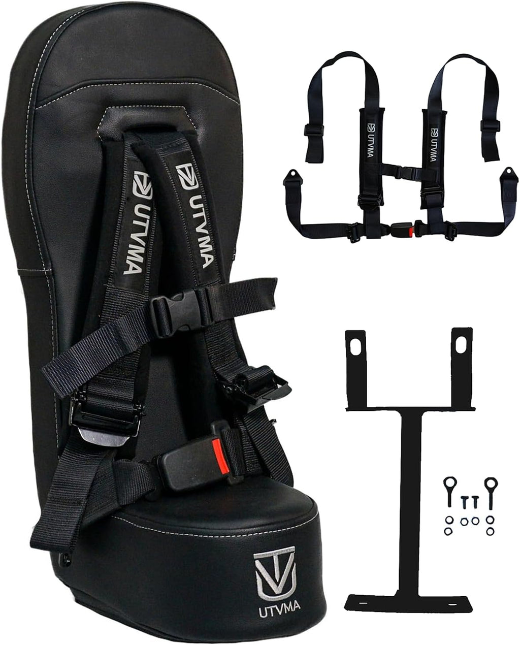UTVMA RZR 1000 and 900 (2014-2023) Bump Seat with 4-Point Harness | Kids Seat | Jump Seat | All Models (XP, Turbo, Turbo S, High Lifter, Sport, Premium, Ultimate) (Seat with Red Harness)