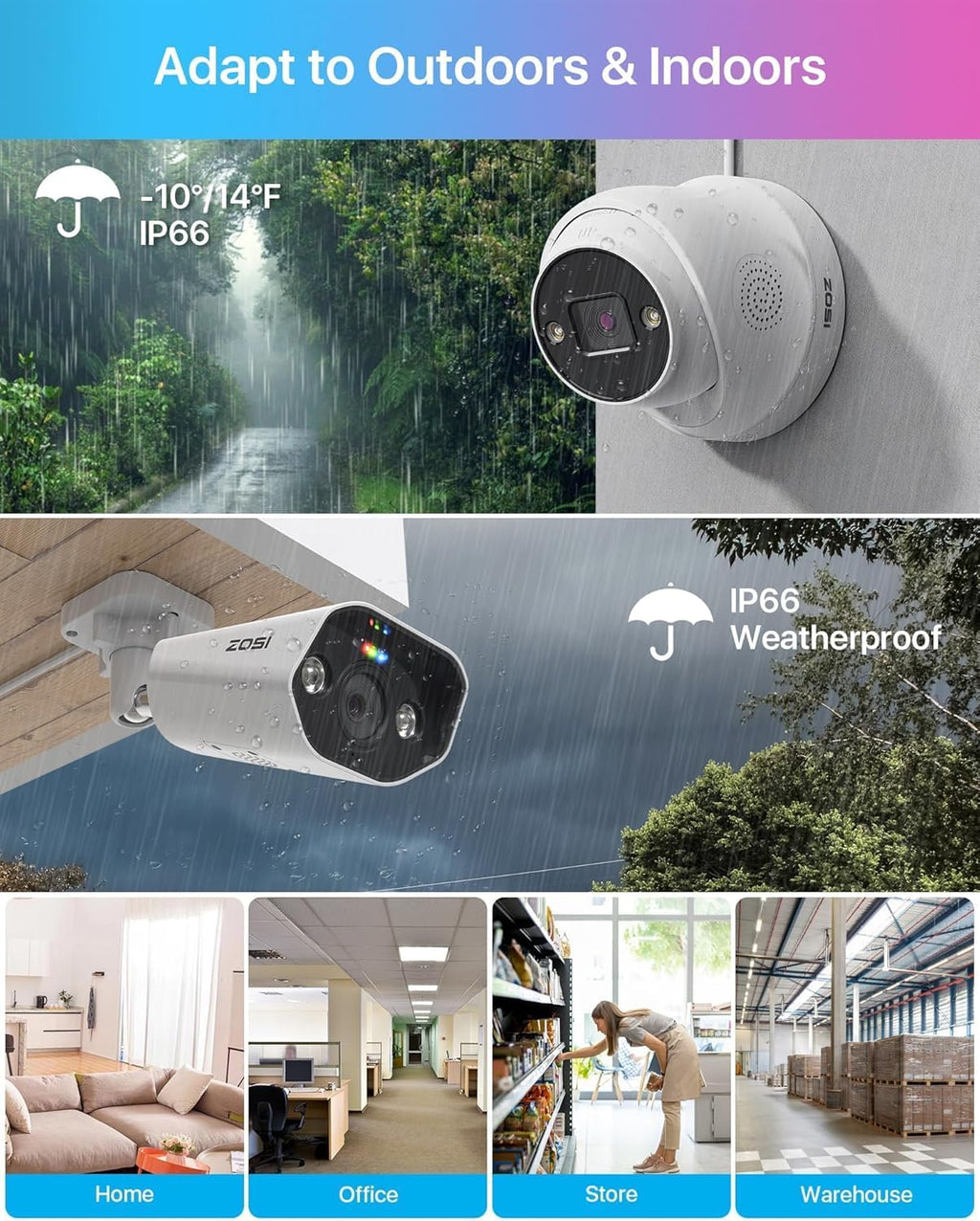 ZOSI 32 Channel 4K PoE Security Camera System,16x 8MP Outdoor Indoor Cameras,AI Human Vehicle Detection,Two-Way Talk,Color Night Vision,32CH 16 Port Commercial NVR 4TB HDD Surveillance for Business